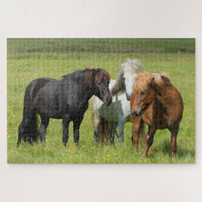 Quebra-cabeça Cavalos na Fazenda, Islândia do Sul (Horizontal)