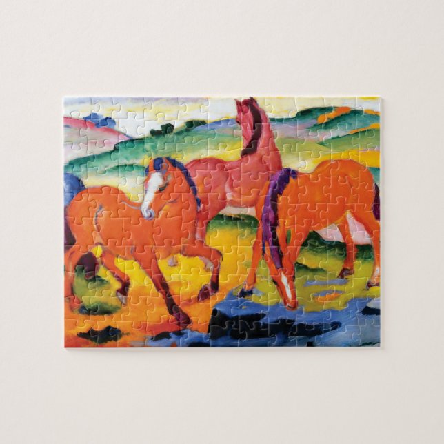 Quebra-cabeça Cavalos Vermelhos de Franz Marc (Horizontal)