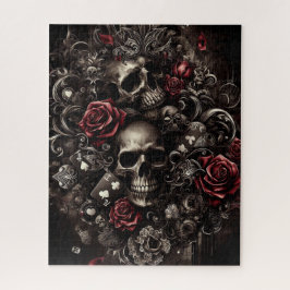 Quebra-cabeça Caveira com rosas