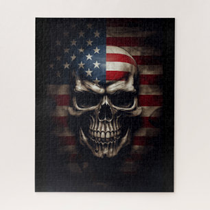 Quebra-cabeça Caveira da Bandeira Americana 