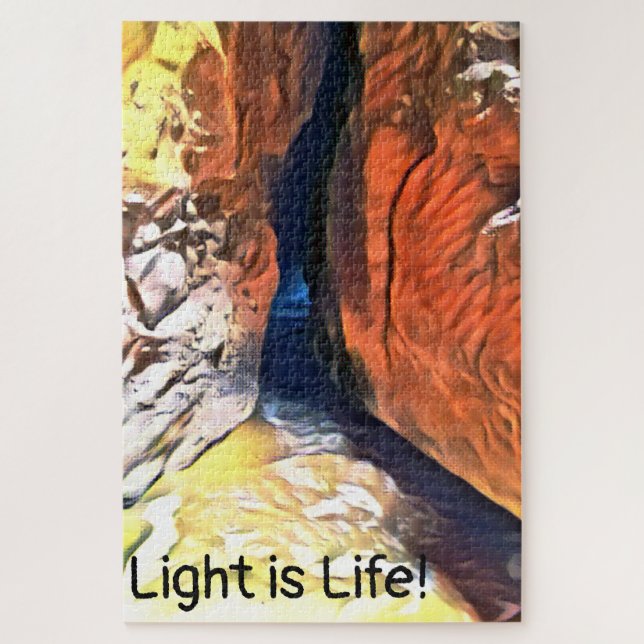 Quebra-cabeça Caverna de praia leve e sombra conectando ao mar (Vertical)