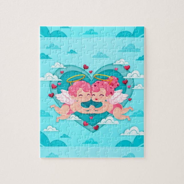 Quebra-cabeça Celebração Corações de Amor (Vertical)