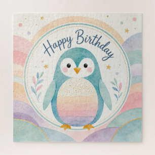 Quebra-cabeça Celebração de Aniversário do Pingüim Arco-íris Pas