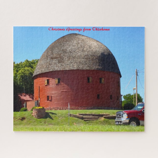 Quebra-cabeça Celebrações de Natal Round Barn Oklahoma (Horizontal)