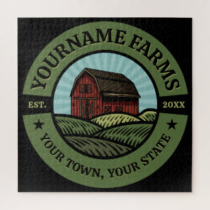 Quebra-cabeça Celeiro Vintage ADICIONE NOME Fazenda Rural Colhei