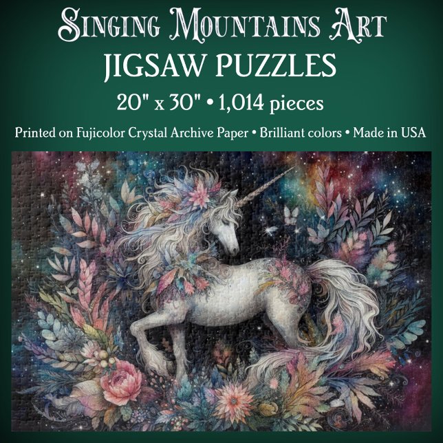 Quebra-cabeça Celestial Unicorn with Botanicals (Criador carregado)