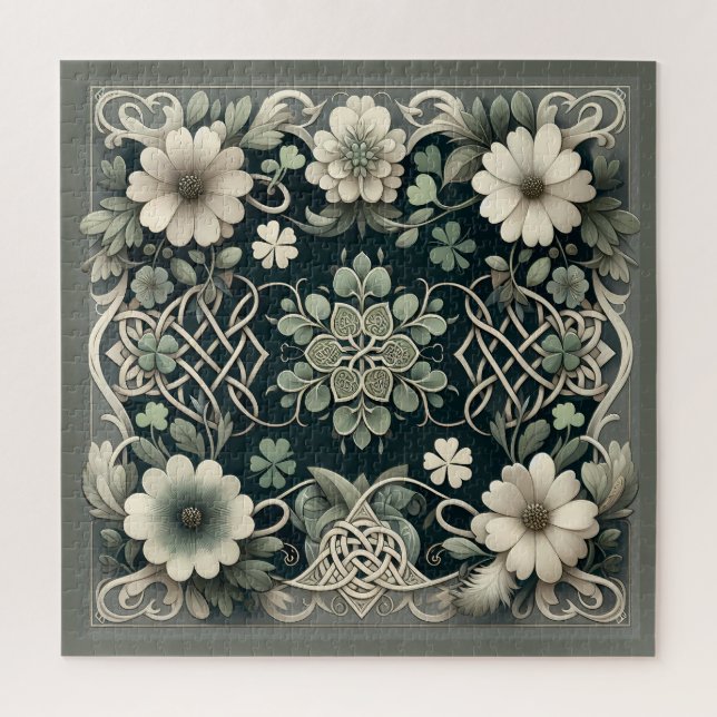Quebra-cabeça Celtic Clover Floral Charm (Vertical)