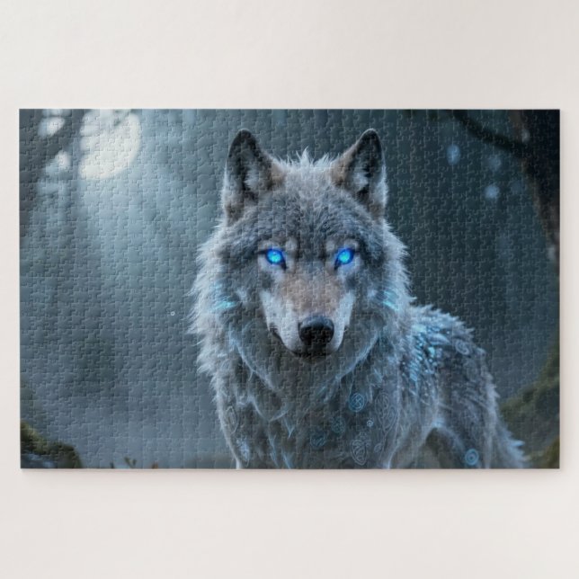 Quebra-cabeça Celtic Spirit Animal Wolf Jigsaw Puzzle (Horizontal)