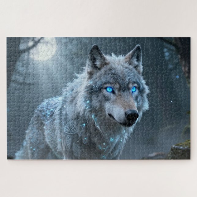 Quebra-cabeça Celtic Spirit Animal Wolf Jigsaw Puzzle (Horizontal)