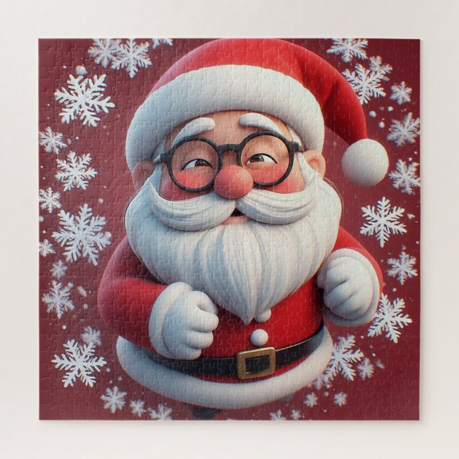 Quebra-cabeça Cena Alegre de Flocos de Neve do Papai Noel Para D (Vertical)
