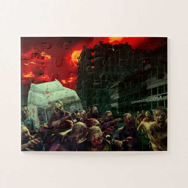 Quebra-cabeça Cena apocalíptica de Halloween da SlipperyJoe's gr (Horizontal)