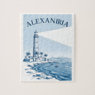 Quebra-cabeça Cena Costeira do Farol de Alexandria Viagem