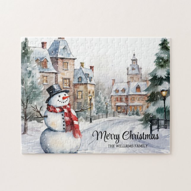 Quebra-cabeça Cena da Aldeia de natais vintages (Horizontal)