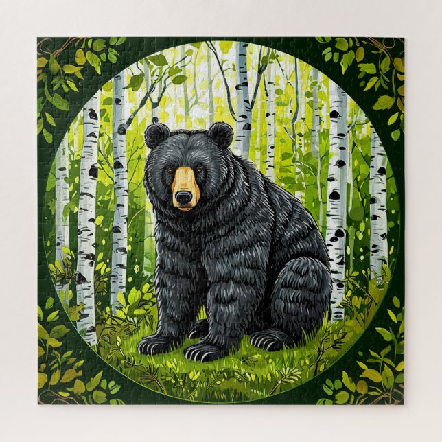 Quebra-cabeça Cena da Floresta do Urso Negro Presente para Amant (Vertical)