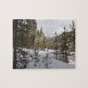 Quebra-cabeça Cena da Montanha Snowy de inverno em Montana