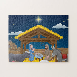 Quebra-cabeça Cena da Natal com o Bebê Jesus