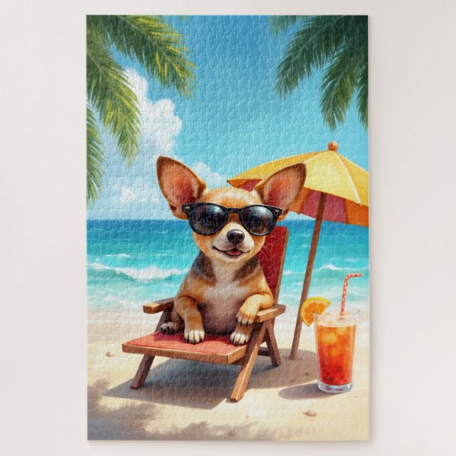 Quebra-cabeça Cena da Sala de Praia de Chihuahua (Vertical)