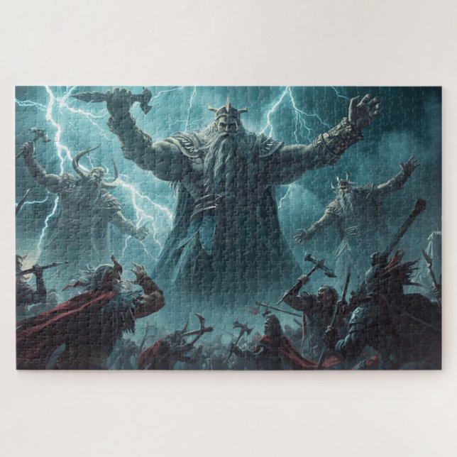 Quebra-cabeça Cena de Batalha da Mitologia Nórdica (Horizontal)