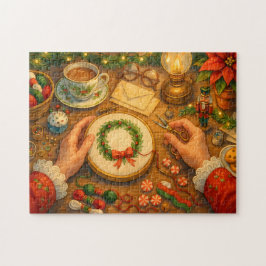 Quebra-cabeça Cena de Costura de Natal da Sra. Claus Craft Feria