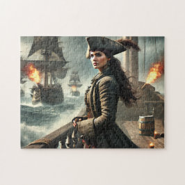 Quebra-cabeça Cena de Guerra Naval Pirata Feminina