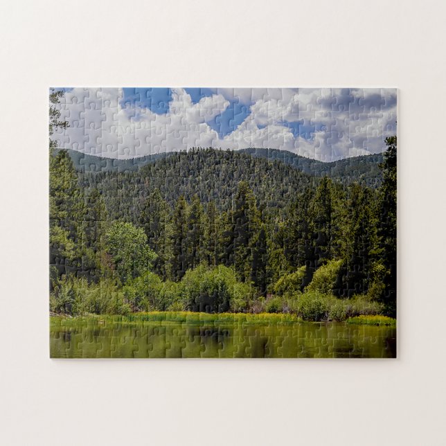 Quebra-cabeça Cena de lago de montanha puzzle (Horizontal)