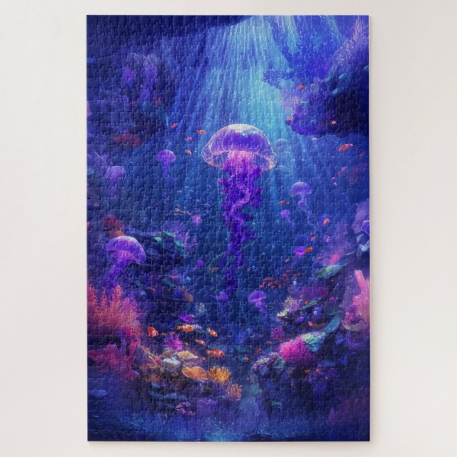 Quebra-cabeça Cena de medusa submarina (Vertical)