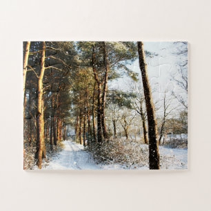 Quebra-cabeça Cena de Neve da Floresta 11x14 jpcn 30pc