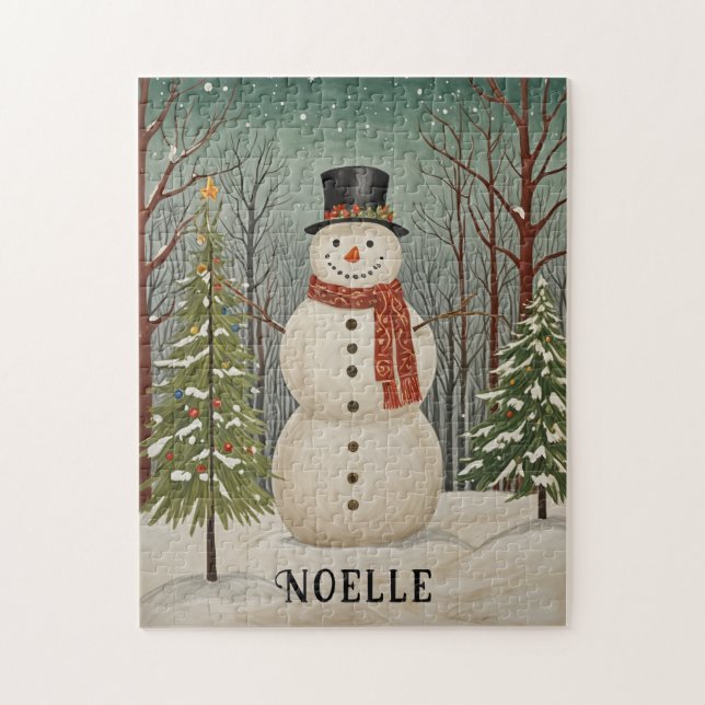 Quebra-cabeça Cena de Neve Personalizada de Frosty (Vertical)