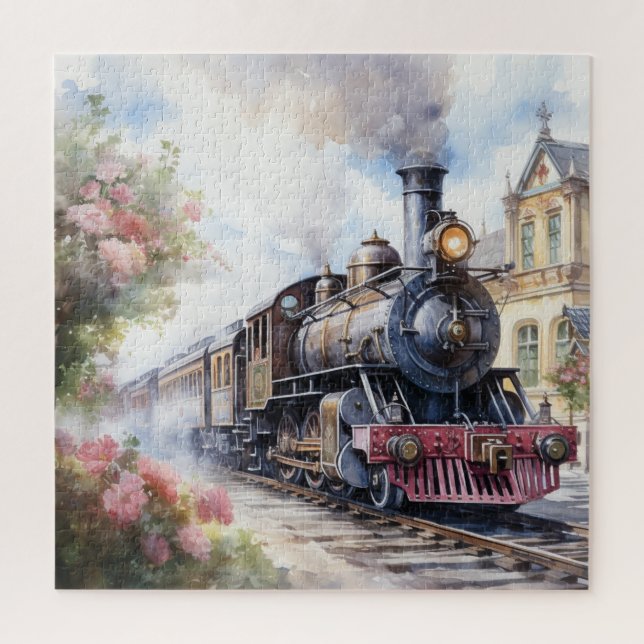 Quebra-cabeça Cena de paisagem com um trem vitoriano (Vertical)