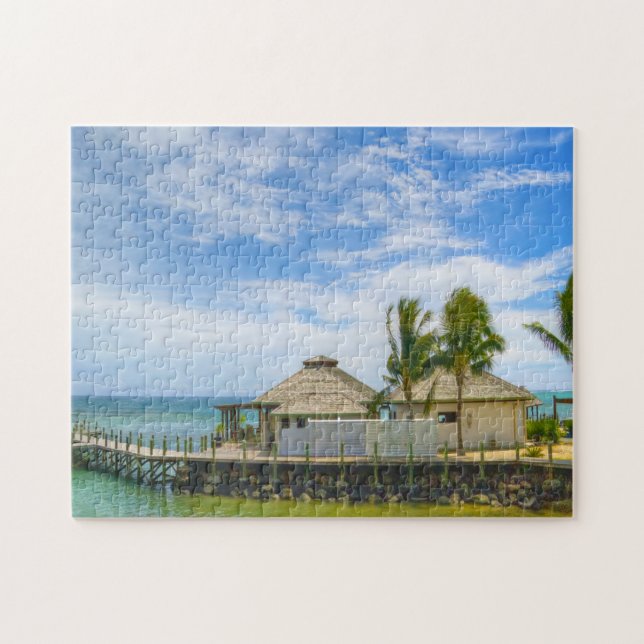 Quebra-cabeça Cena de Praia da Samoa Americana. (Horizontal)