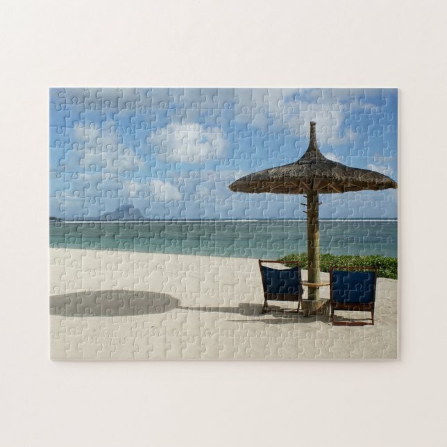 Quebra-cabeça Cena de praia Maurício. (Horizontal)