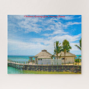 Quebra-cabeça Cena de Praia na Samoa Americana. Saudações de Nat