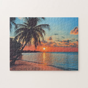Quebra-cabeça Cena de praia solar tropical