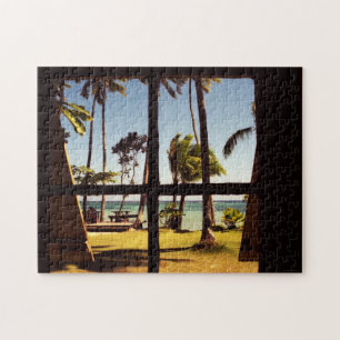 Quebra-cabeça Cena de praia tropical Fiji 11x14 252pc jpcn