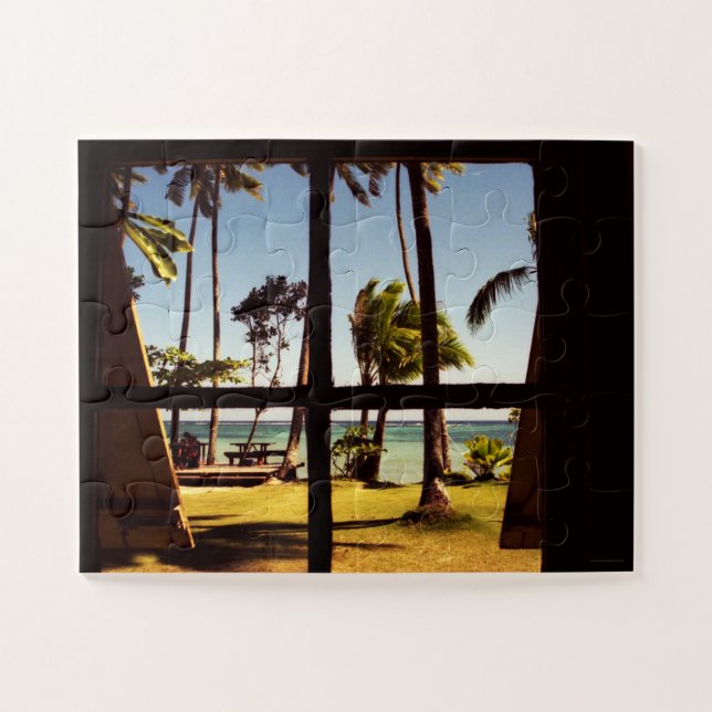 Quebra-cabeça Cena de praia tropical Fiji 11x14 jpcnm de 30pc (Horizontal)
