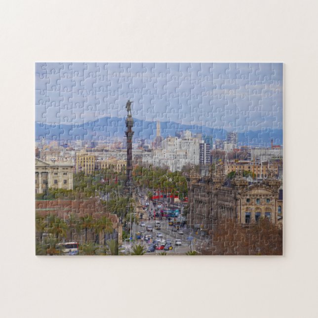 Quebra-cabeça Cena de Rua de Barcelona. (Horizontal)