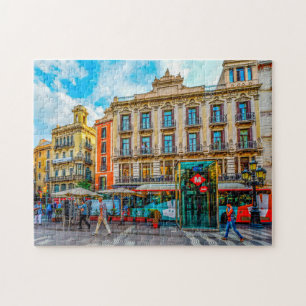 Quebra-cabeça Cena de Rua de Barcelona.