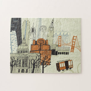 Quebra-cabeça Cena de San Francisco do Doodle