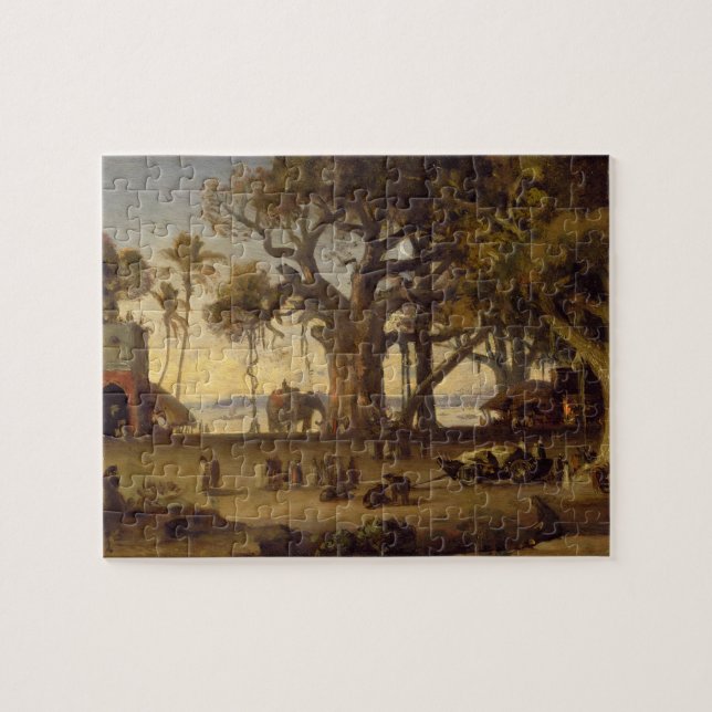 Quebra-cabeça Cena enluarada do amon indiano das figuras e dos (Horizontal)