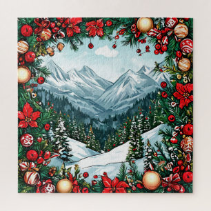 Quebra-cabeça Cena Festiva de Inverno Encantado