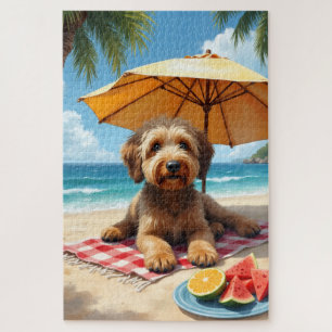 Quebra-cabeça Cena Relaxante da Praia com Otterhound