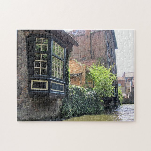 Quebra-cabeça Cenário com canal de água em Bruges, Bélgica (Horizontal)