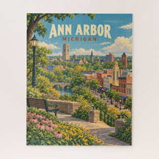 Quebra-cabeça Cenas da Cidade Vintage Ann Arbor Michigan