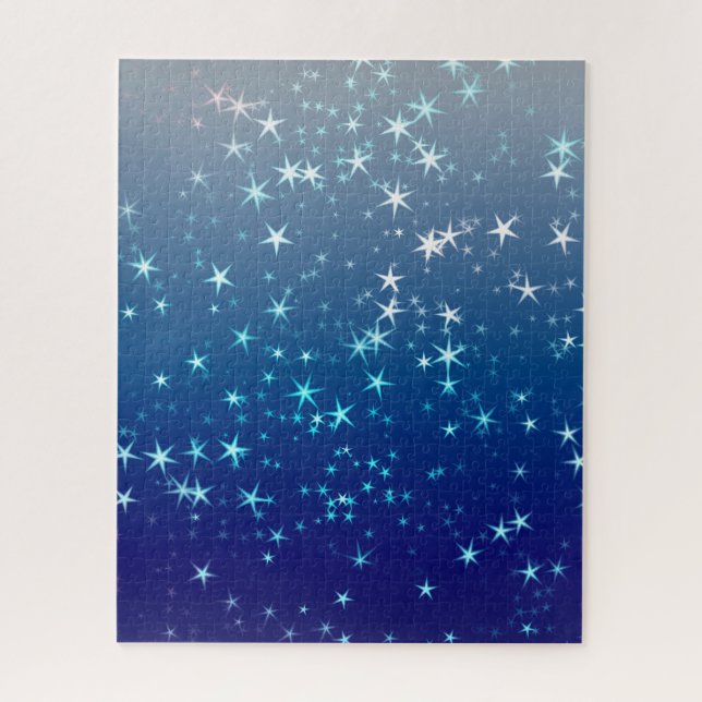 Quebra-cabeça Centelhas de Natal Estrelas Céu Azul (Vertical)