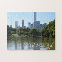 Central Park NYC Lago Fotografia Midtown Skyline