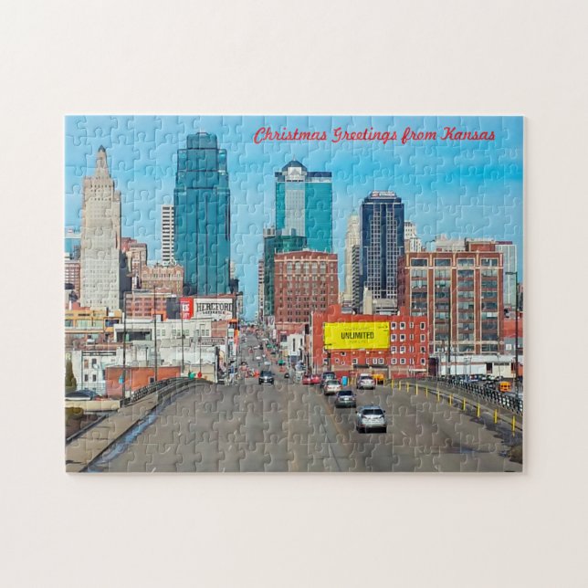 Quebra-cabeça Centro de Kansas City. (Horizontal)