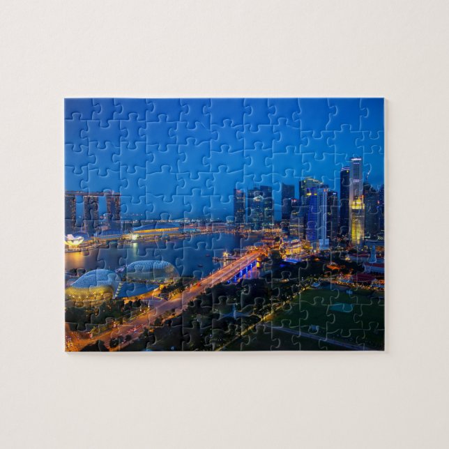Quebra-cabeça Centro de Singapura à noite (Horizontal)