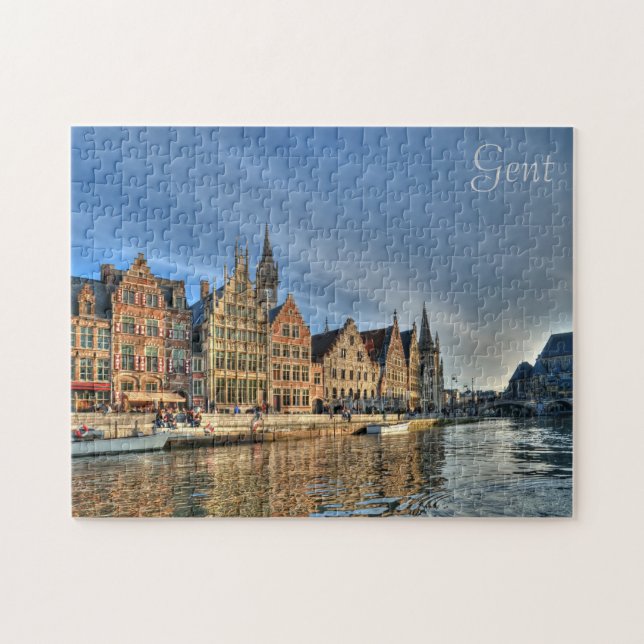 Quebra-cabeça Centro histórico de Gent, Bélgica (Horizontal)