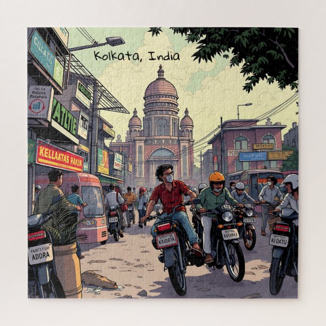 Quebra-cabeça Centro Motor Bikes em Kolkata, Índia (Vertical)