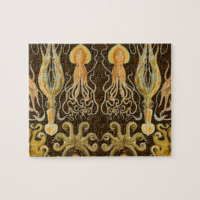 Quebra-cabeça Cephalopota Octopus Natureza Marinha Lula (Horizontal)